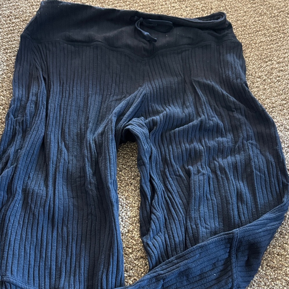 Free People Black Ribbed Pants